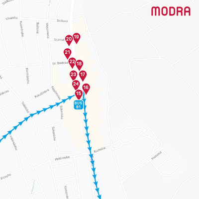 Mapa CHMK 2019 Modra