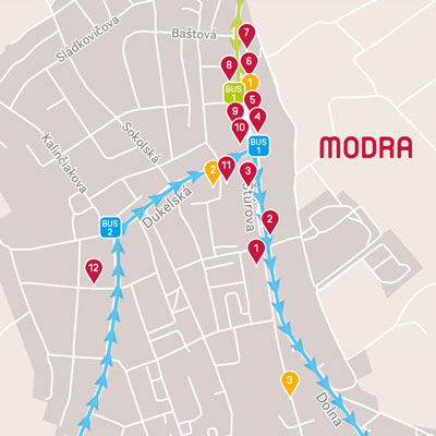 mapa Modra Chute Malých Karpát 2018